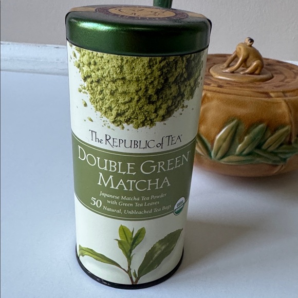 Ceramic Bamboo-Inspired Teapot w/Frog & Handle & 2 cans of The Republic of Tea - Picture 14 of 16